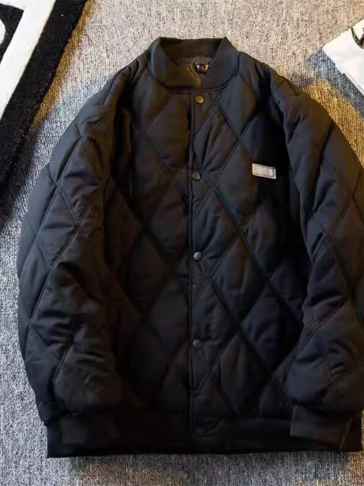 

Мужское джато Thiened Fce с ромбовидным узором, повседневное осенне-зимнее летное пальто, ветрозащитная теплая бейсбольная хлопковая одежда