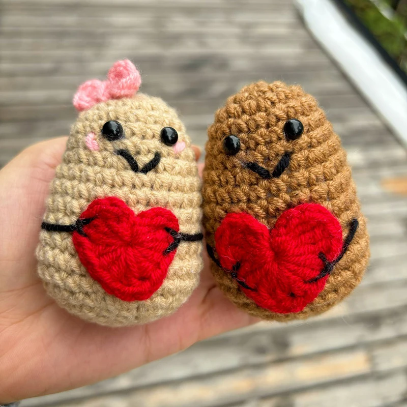 Милая вязаная позитивная энергетическая карта ручной работы, картофель, овощи и фрукты, кукла-увесе, украшение для дома, комнаты, офиса, забавный подарок