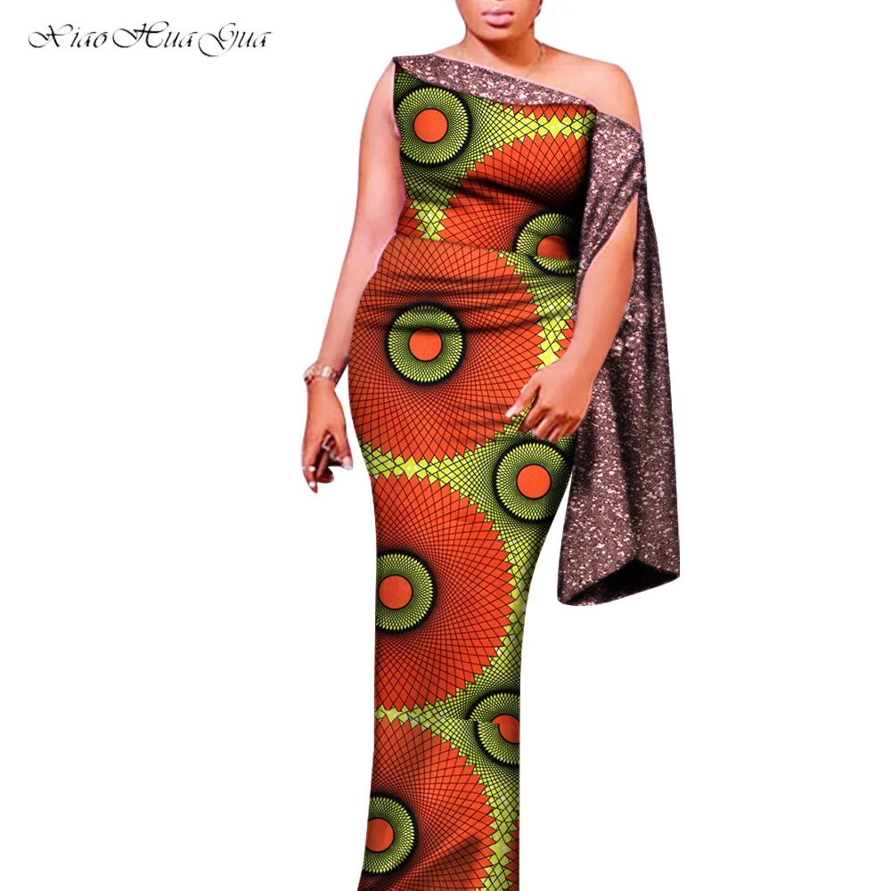 

African Dresses for Women African Printed Dress Elegant Gown Dashiki Long Maxi Dress Ladies Clothing Plus Size WY8852