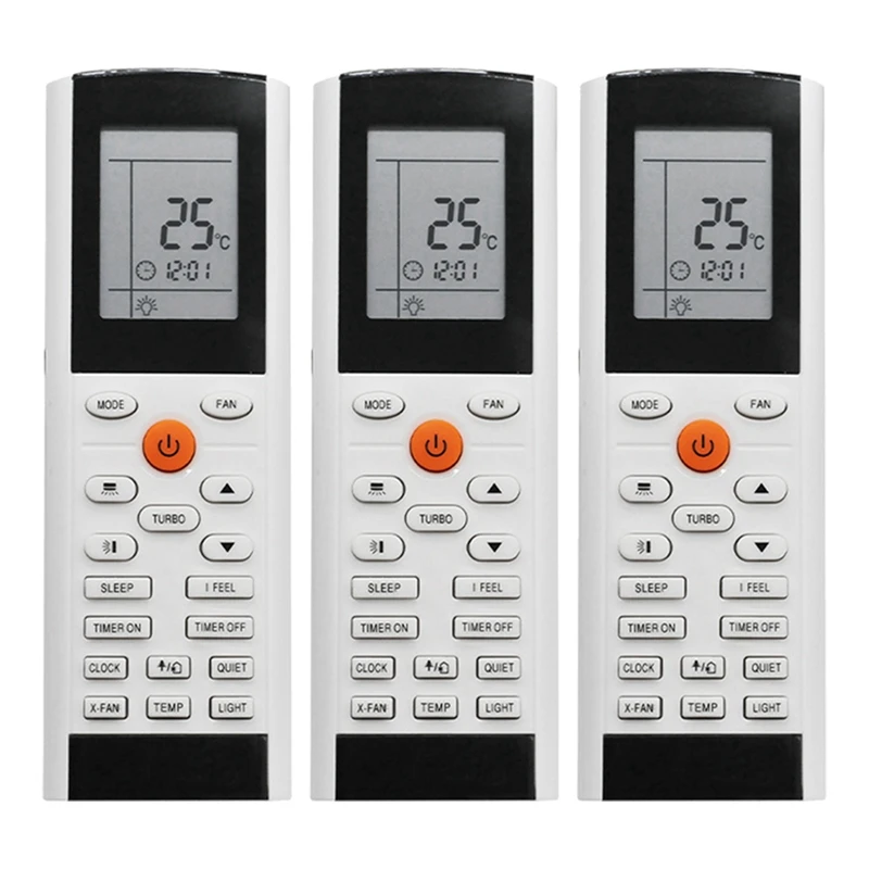 3X Air Conditioner Remote Control YACIFB YAC1FB YAC1FB6 YAC1FB9 For Air Conditioner Tadiran Electrolux Gree ZACS-07 HPF