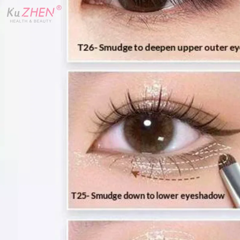 Juego de 4 Brochas de Maquillaje de Precisión para Ojos, Brocha Pequeña para Delinear, Brocha de Pelo de Caballo Suave para Iluminar la Pálida, Brocha para Maquillaje de Ojos