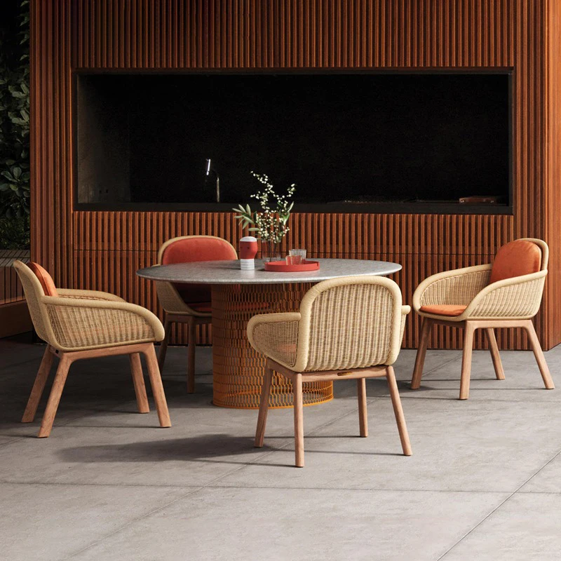 

Nordic Modern Garden Chairs Outdoor Homestay Office Living Room Garden Chairs Leisure Wood Furniture Silla De Jardín MHHYY