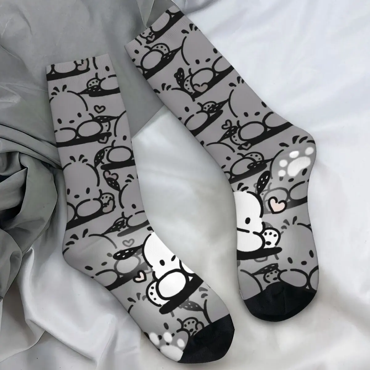 Pochacco الأبيض الكلب شخصية الجوارب الخريف جوارب أزياء زوجين جودة الجوارب الرسم الجري عدم الانزلاق الجوارب