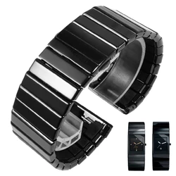 Quality Ceramic Watchband Suitable For Rado Black Diamond Ceramic Wristwatch MenWome Replacement Chain Accessories 27 35mm