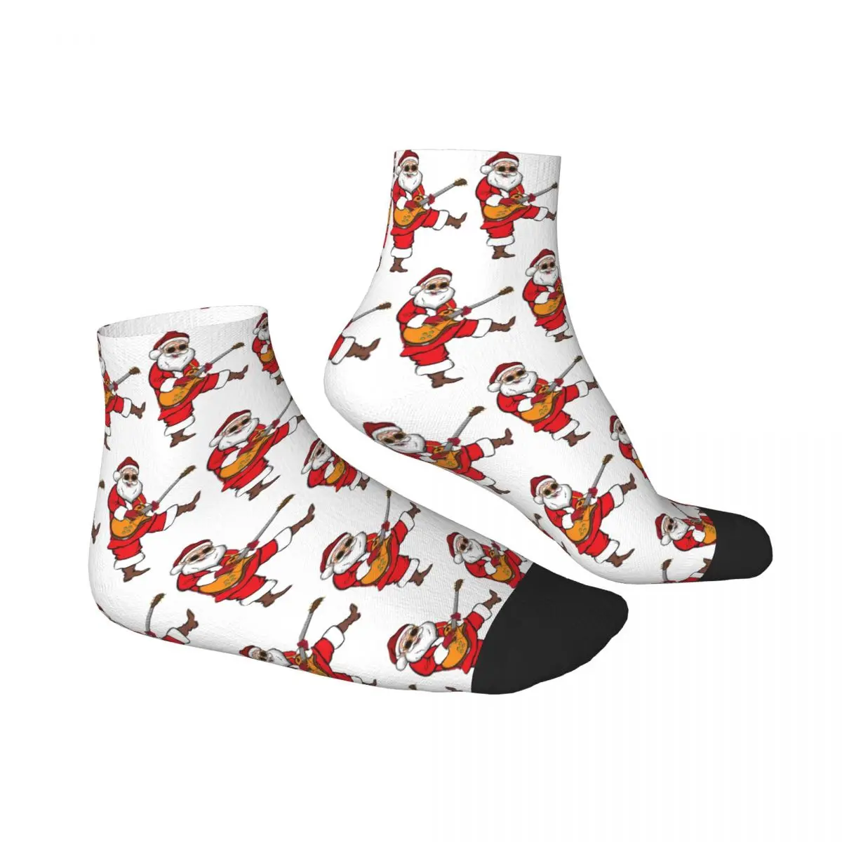 Guitar Christmas Hard Rock Santa Claus Guitarist Gift Socks Harajuku Stockings All Season Socks Accessories for Man's Woman's