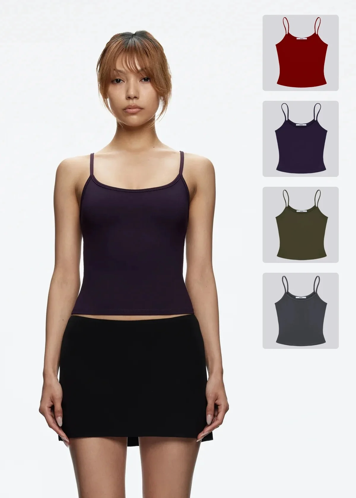 tankair Cherry Red Camisole Tank top Olive green/purple/gray short Top Base All-Match High Bounce Skin