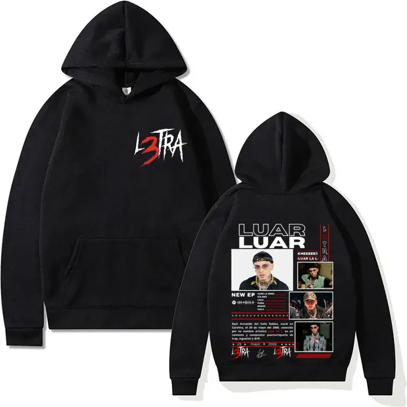 

Pop Rapper Luar La L Nice Album L3TRA Graphic Hoodies Men's Women Clothing Hip Hop Gothic Long Sleeve Pullover Oversized Sweatsh
