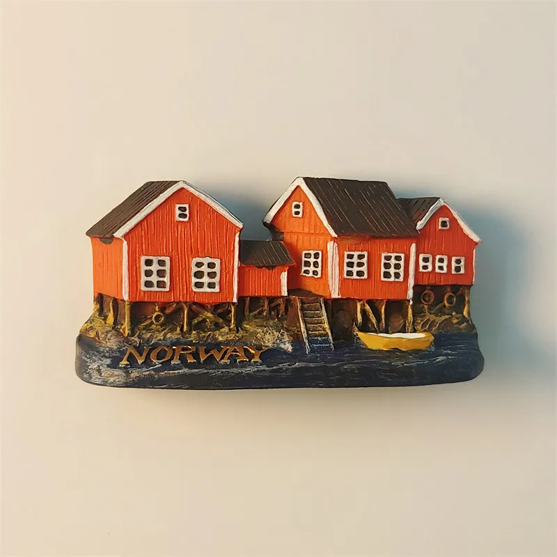 Norwegian residential tourism souvenir crafts three-dimensional painting home decoration magnetic fridge magnet resin material