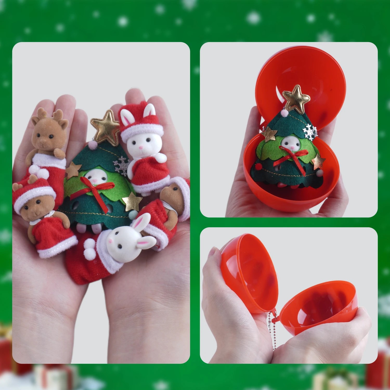 عيد الميلاد موضوع 6 قطع الإبداعية شجرة عيد الميلاد شنقا الكرة قلادة أرنب الرنة الطفل دمية عيد الميلاد الملابس هدية لعبة هدية