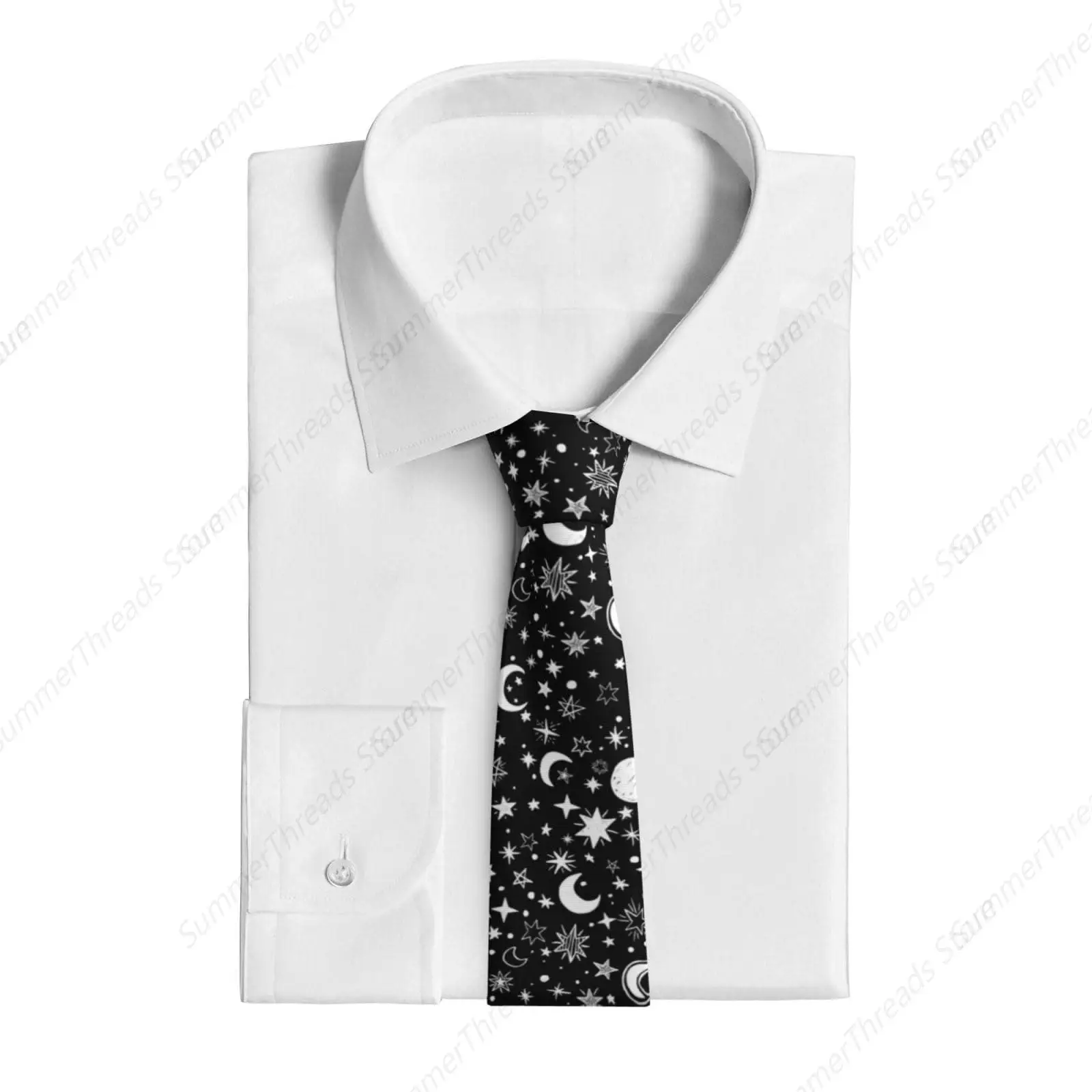 Star Moon Ties For Men Novelty Funny Neckties Classic Fashion Men's Tie For Wedding Party Business Casual Gifts