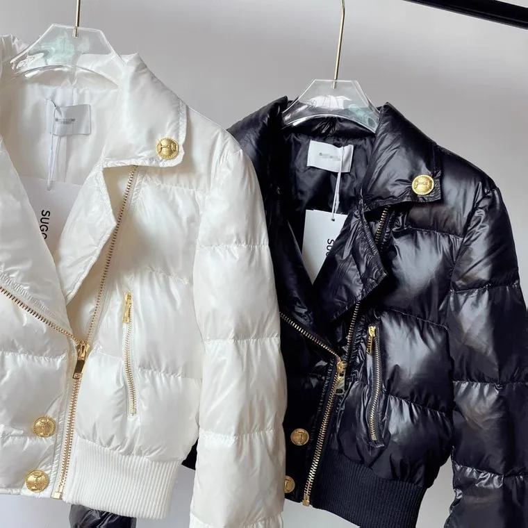 Schwarzer kurzer Parka, ultraleichter warmer Mantel für Damen, 2025, modisch, verdickt, Winter, kurze Jacke, weiblich, winddicht, regendicht, warm, Oberbekleidung