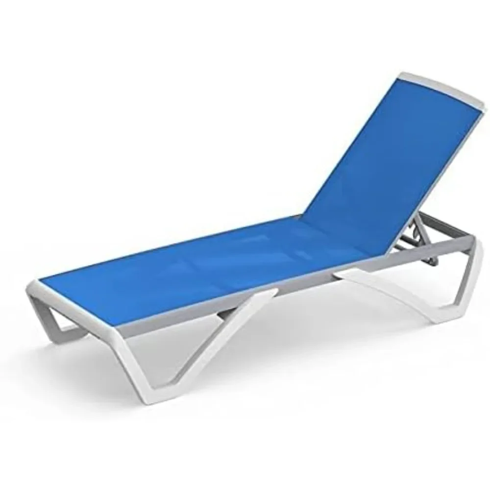 Sunbathing Chair Lounge Outdoor Aluminum Polypropylene with Adjustable Backrest,for Beach,Yard,Balcony,Poolside Chair