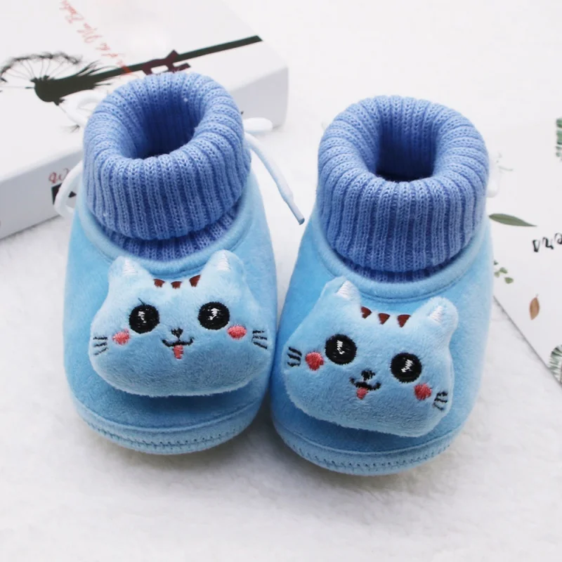 Winter Newborn Baby Girls Winter Boots Cartoon First Walkers Soft Soled Infant Toddler Kids Girl Footwear Shoes Booties