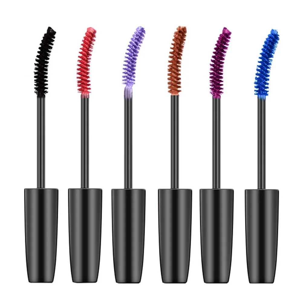 

6Pcs 3D Waterproof Mascara Rainbow Hues High Definition Volume Length Instant Curl Long Wearing Lady Mascara Cream No Flakes