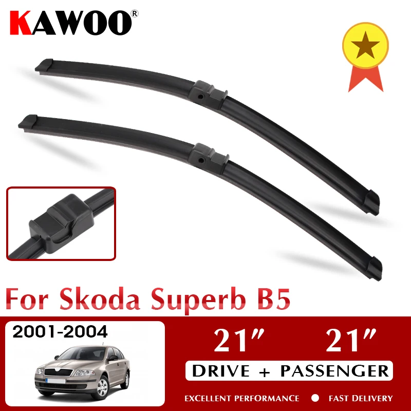 

KAWOO Wiper Car Wiper Blades For Skoda Superb B5 2001-2004 Windshield Windscreen Front Window Accessories 21"+21" LHD RHD