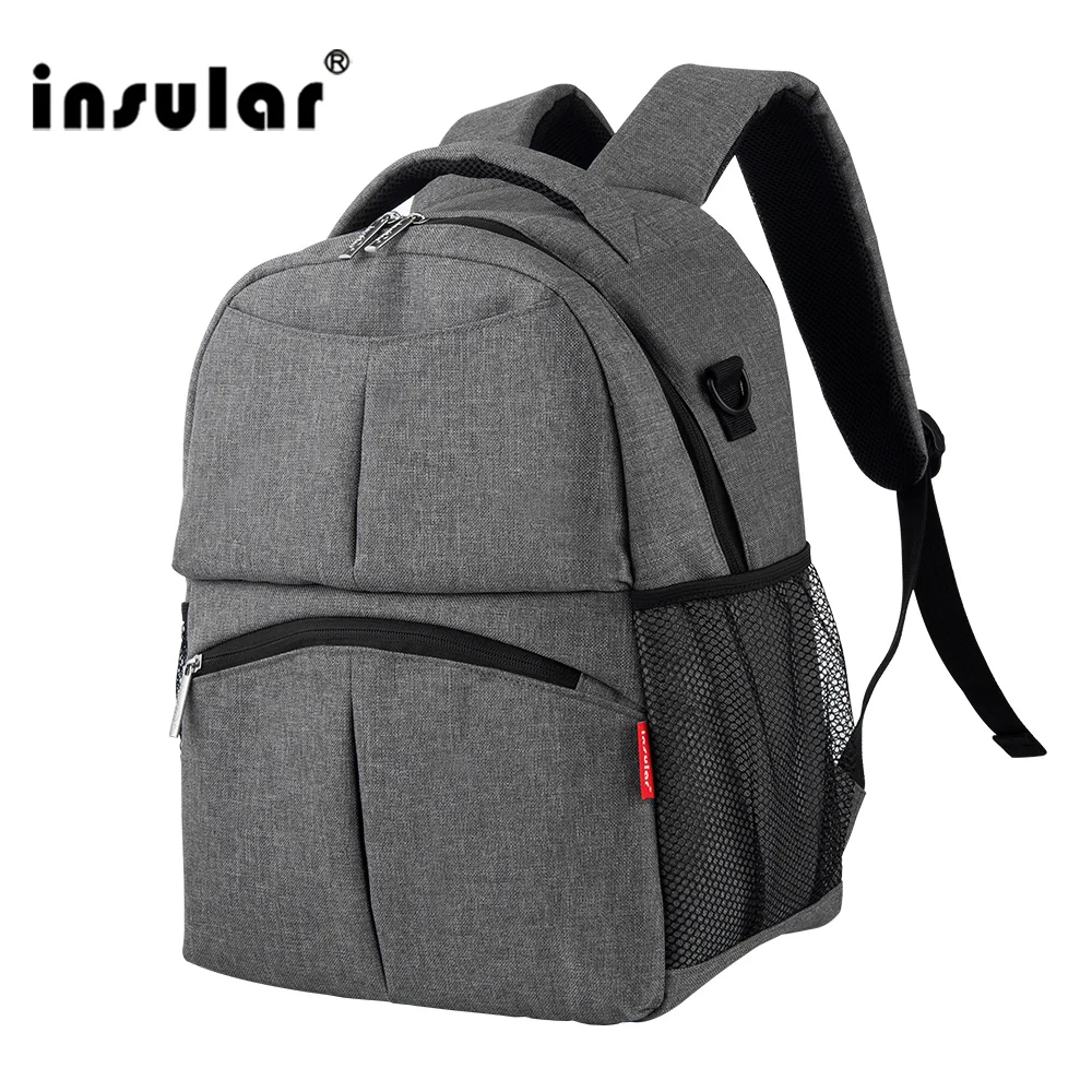 Insular Brand New Style Solid Color Baby Diaper Bags Backpacks Multifunctional Mommy Bags Backpacks Waterproof Nappy Backpacks