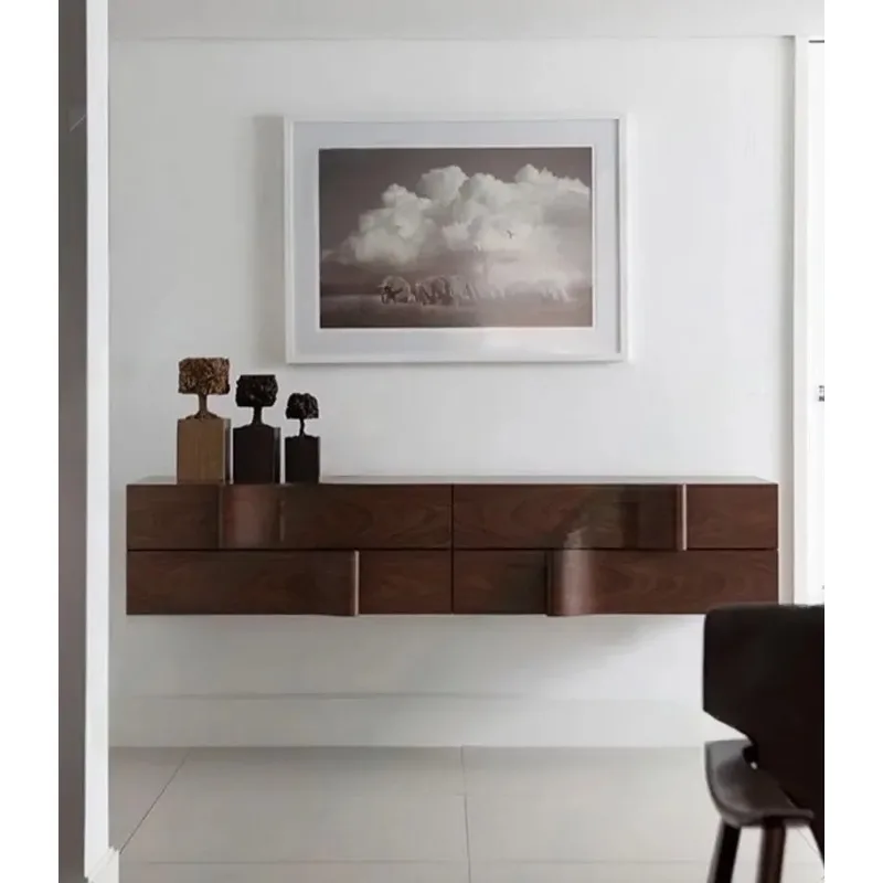 A7-25  Entryway Used Entryway Table Minimalist Modern Black Walnut Entryway Cabinet Sideboard Dresser Storage Cabinet