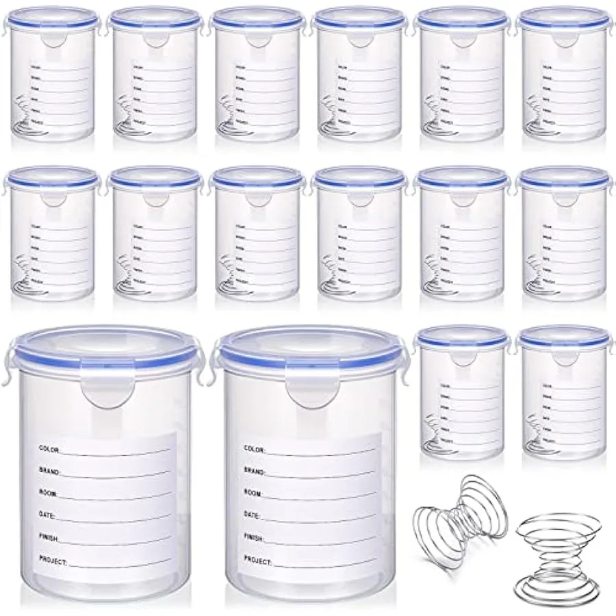 Paint Container with Stainless Steel Mixing Ball Touch up Paint Cups Storage Cups with Lids Paint Storage Containers Airtight P