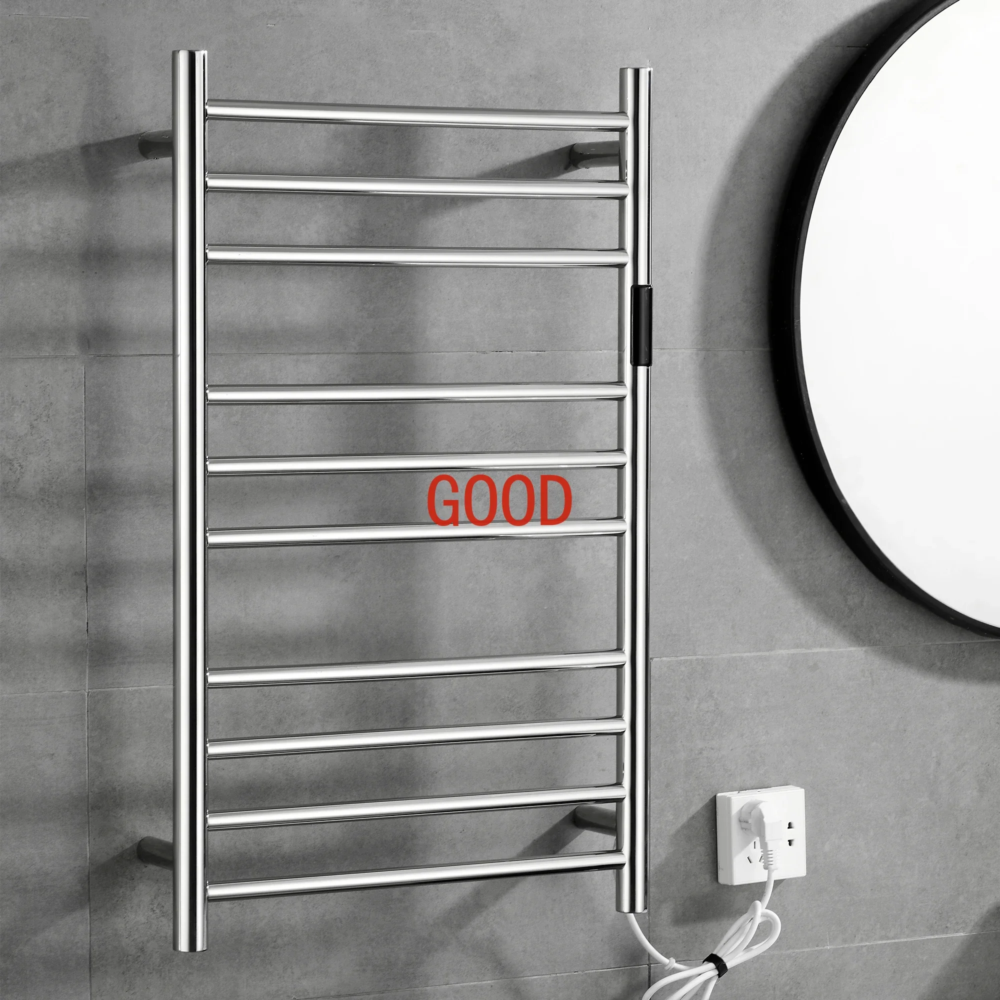 Chrome color 80*50  Stainless Steel Temperature Control Time Smart Home Heated Towel Rack Towel Rack