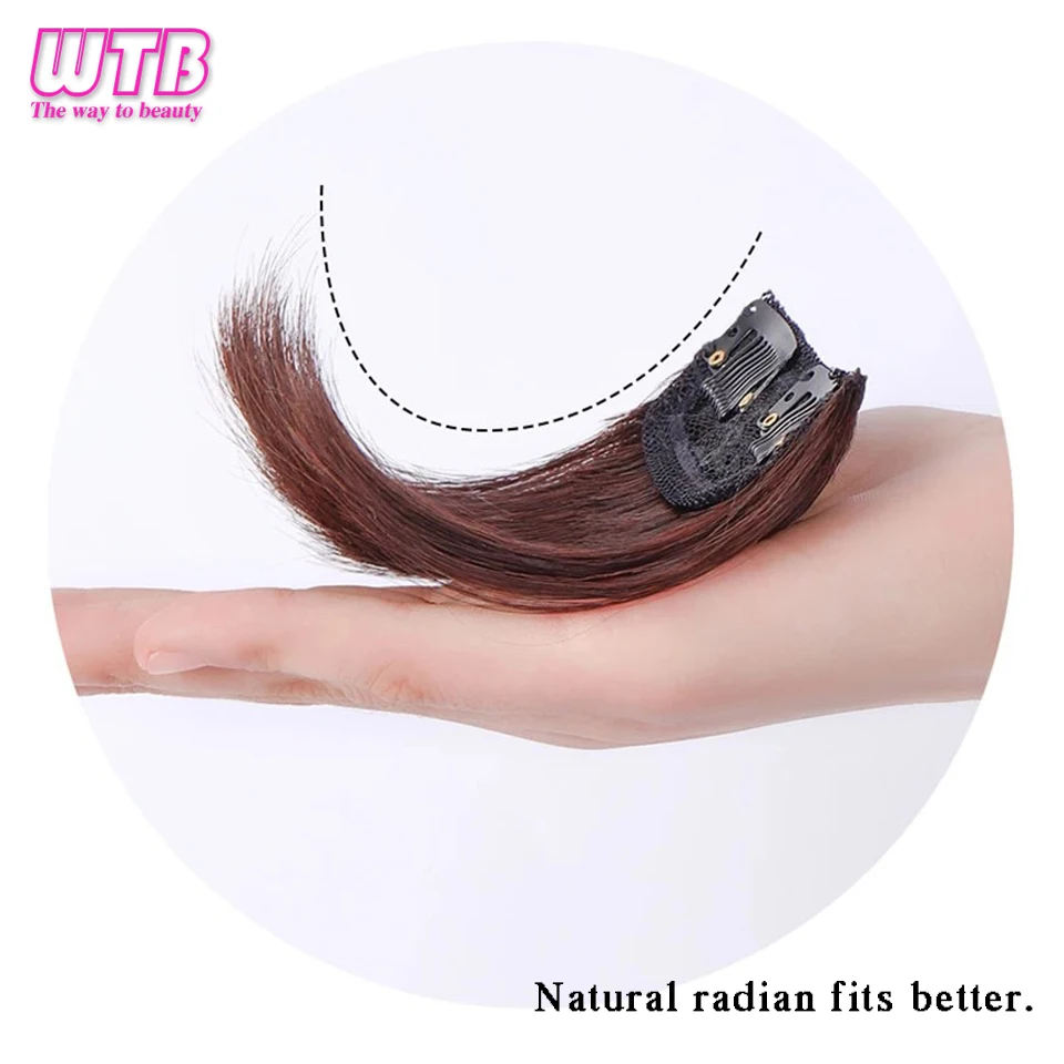 Synthetic Invisible Seamless Hair Pads Clip In One Piece 2 Clips Increase Hair Volume Hair Extensions Top Side Cover Hairpiece
