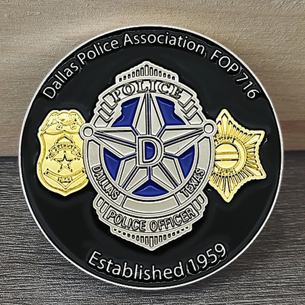 Dallas Police Association FOP 716 Challenge Coin Dallas Police Department Since 1881 Collector Commemorative Gift Coin