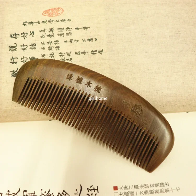 Polished Smooth No Handle Massage Ebony Comb