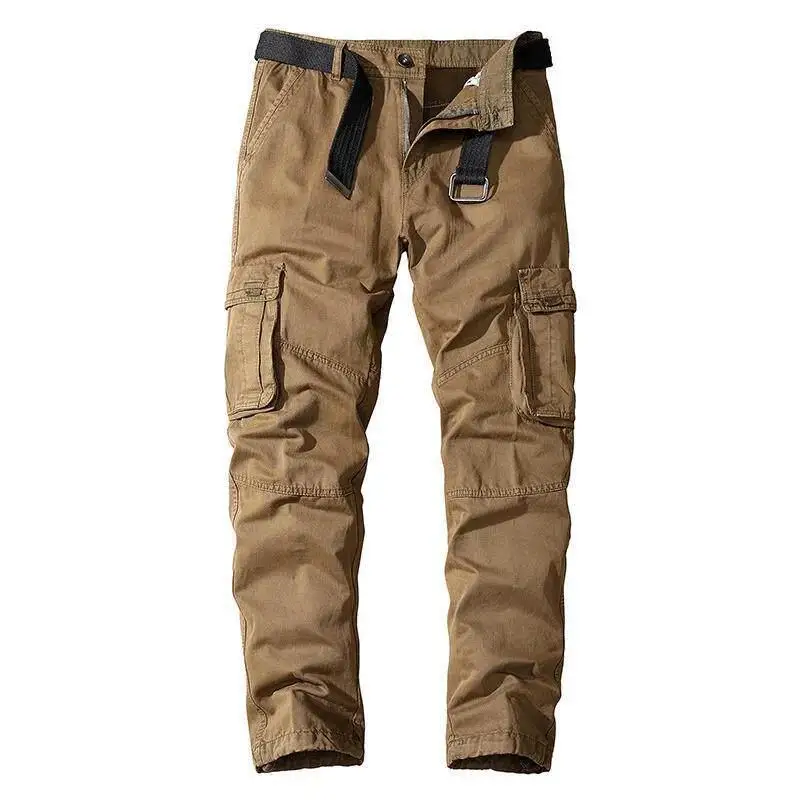 Multi-Pocket Workwear Pants Loose Fit Casual Trousers for Men Winter Collection Non-Stretch Fabric Large Size Available