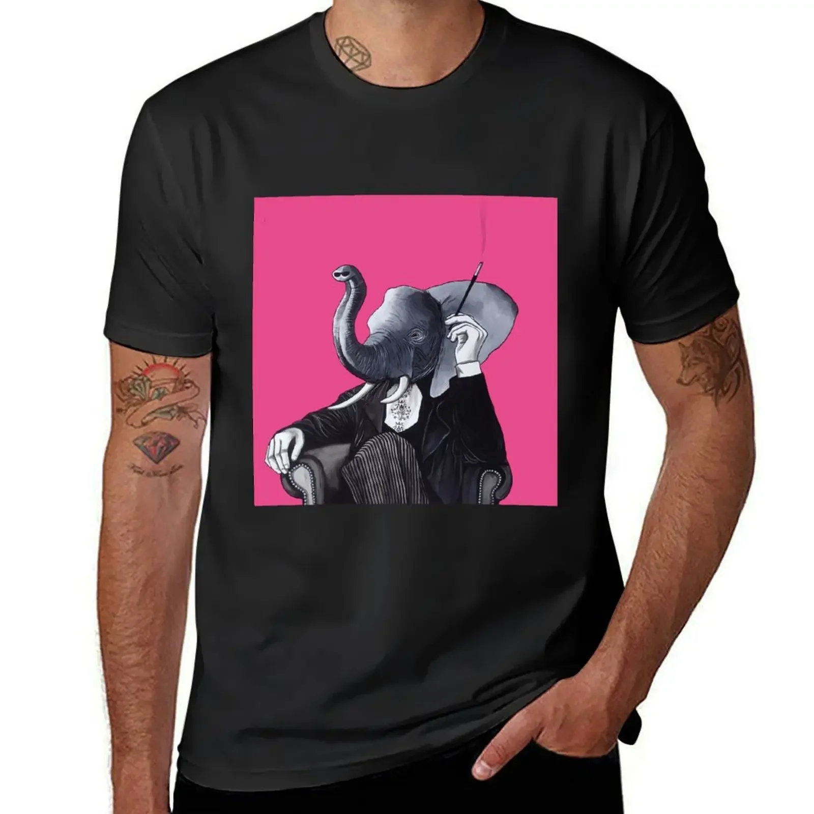 Elegant Elephant in Dinner Suit T-Shirt cute clothes anime clothes plus size clothes mens t shirt