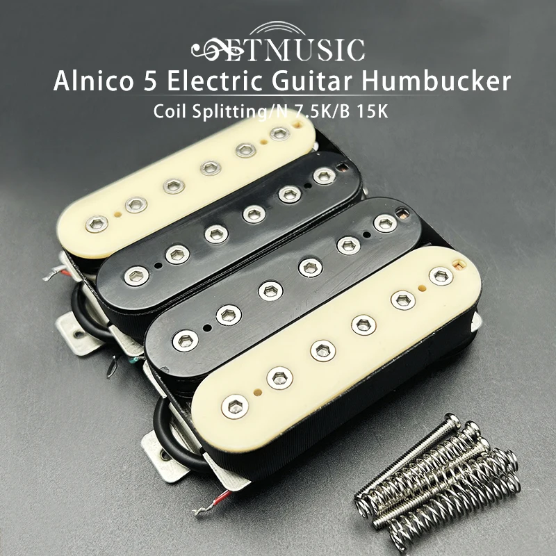 

Vintage Alnico 5 Humbucker Pickup Double Coil Electric Guitar Bridge Pickup Black Guitar Parts Warm Sound Ivory/Black