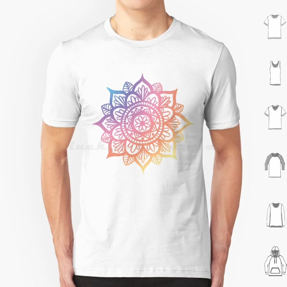 Colorful Rainbow Mandala T Shirt Cotton Men Women DIY Print Colorful Mandala Rainbow Mandala Mandala Rainbow Pride Mandalas