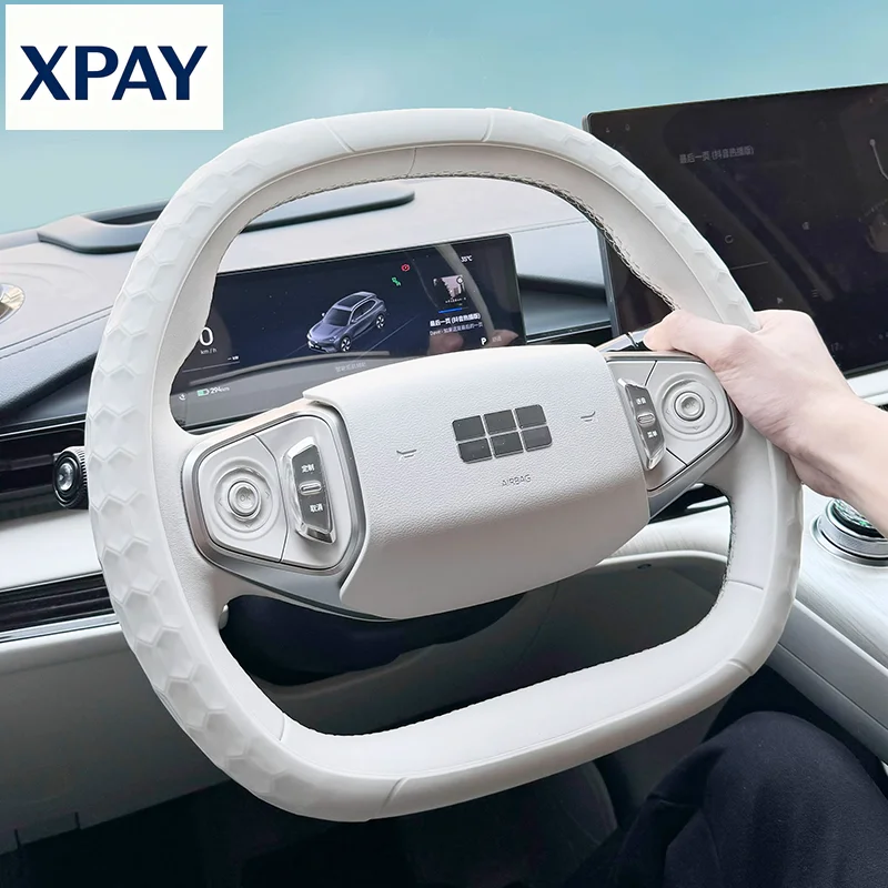 New For Geely EX5 Galaxy E5 2024-2025 Liquid Silicone Steering Wheel Cover Skin-friendly, Sweat-proof and Anti-slip Auto Supplie