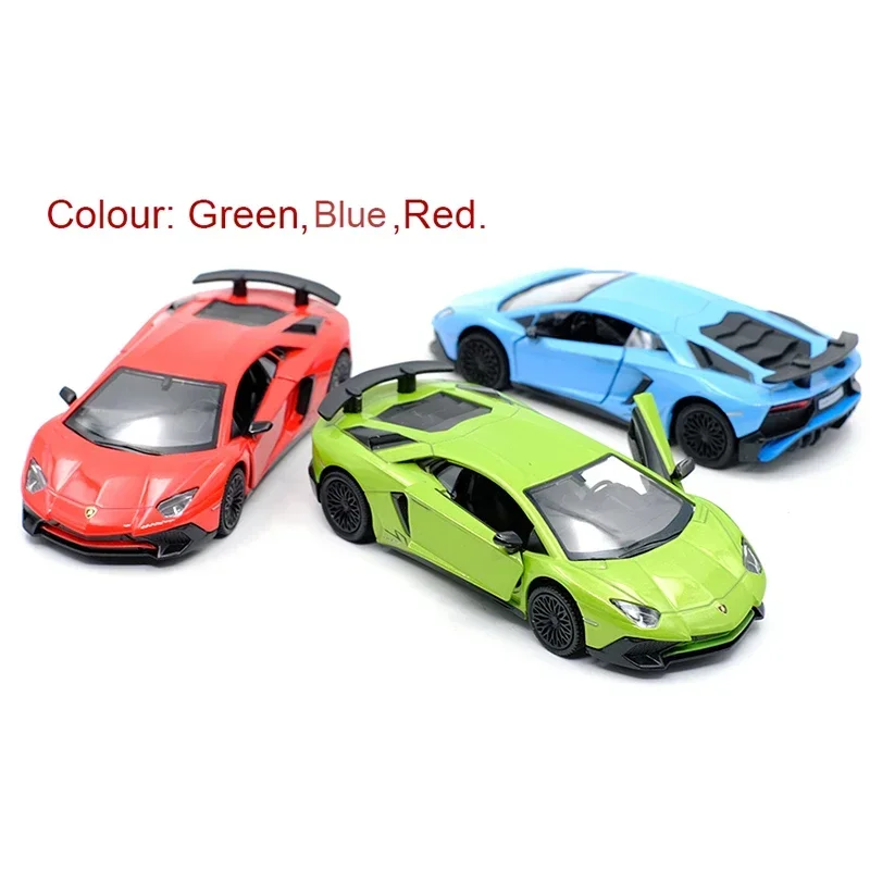 1:36 Aventador LP750-4 coche deportivo aleación Diecast modelo de coche de juguete con retroceso para niños regalos colección de juguetes F234