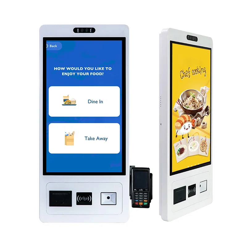 21.5 23.8 24 Inch Restaurant Payement Kiosk Window POS Automatic Interactive Touch Screen Self Ordering Bill Payment Touch Kiosk