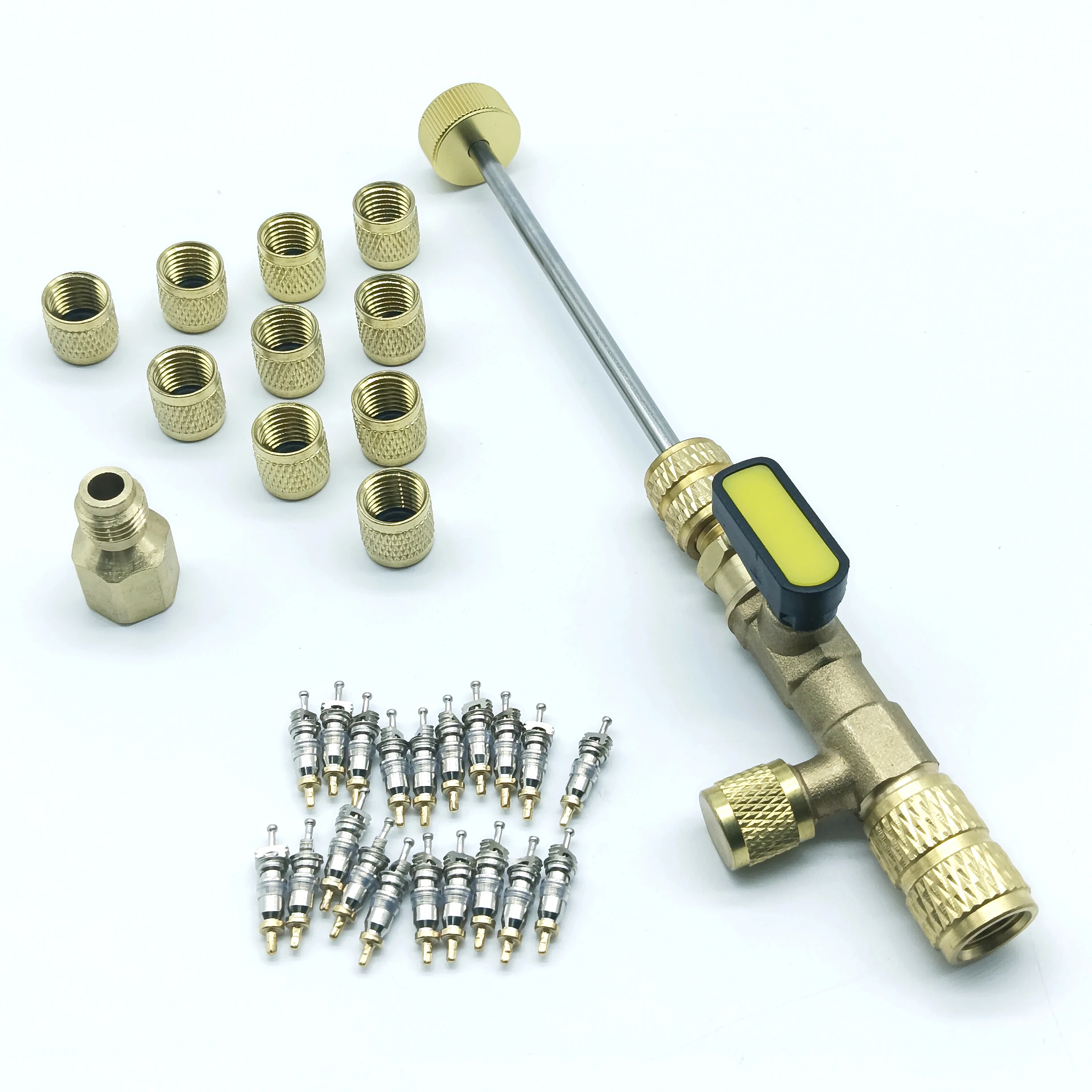 Air Conditioning Valve Refrigerant Tool Valve Core Remover Installer Kit with Dual Size 1/4\