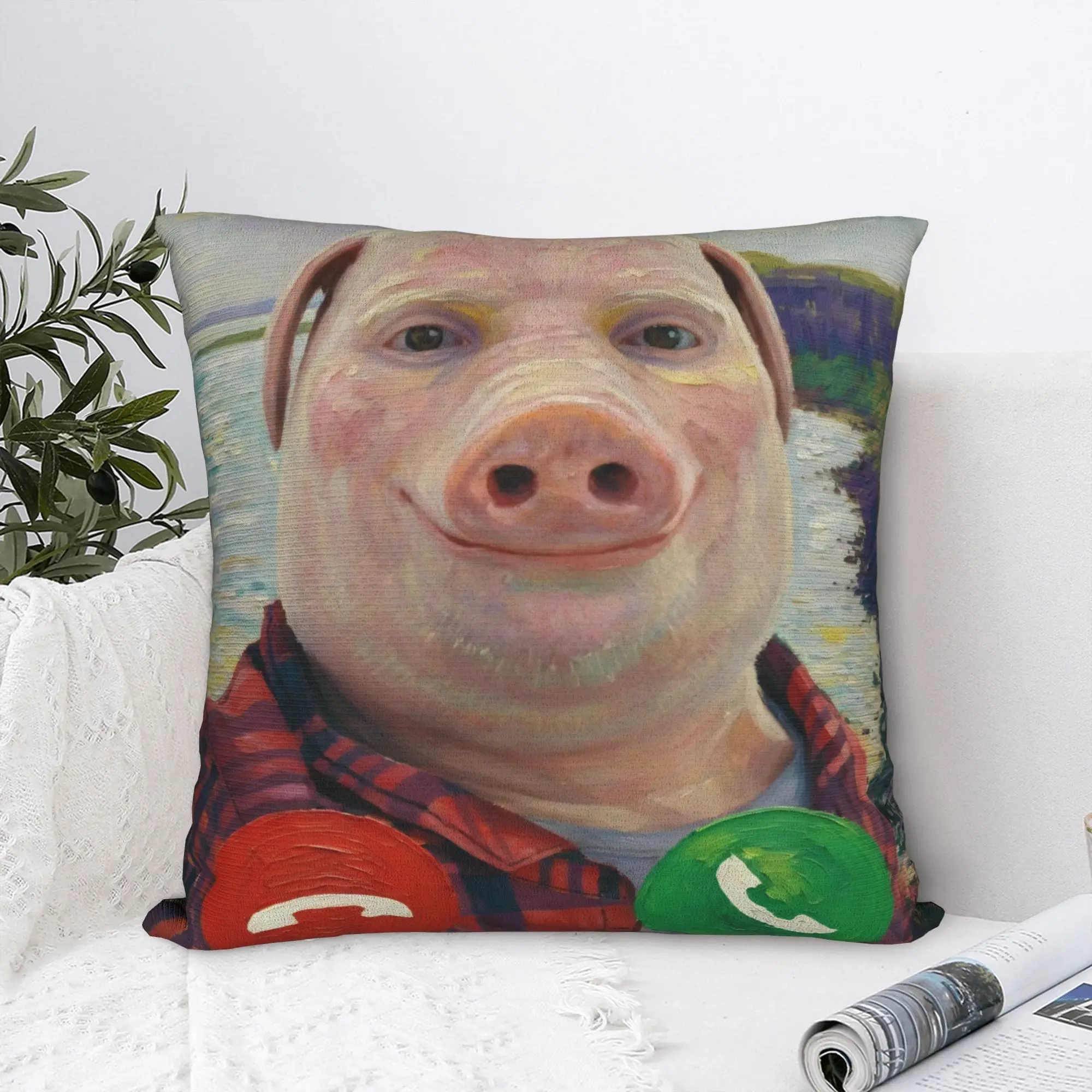 John Pork is Calling Square Pillow Cases Monets 1880 Cushion Cover Customized Polyester Decorative Pillowcase for Sofa 45x45cm