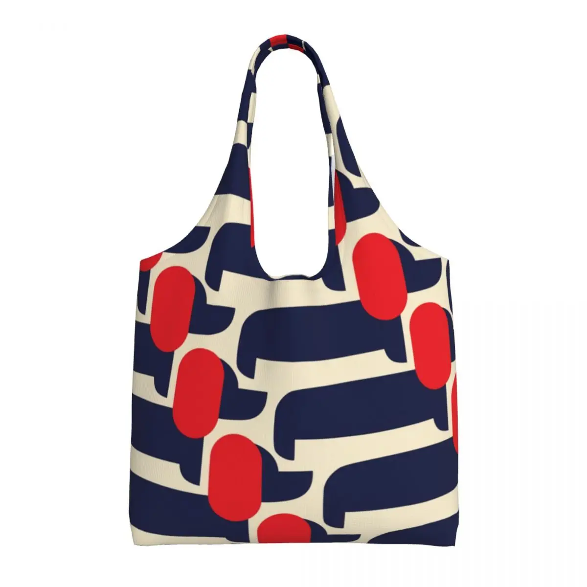 Custom Print Red Dog Show Shopping Tote Bags Reusable Orla Kiely Groceries Canvas Shopper Shoulder Bag Photography Handbags