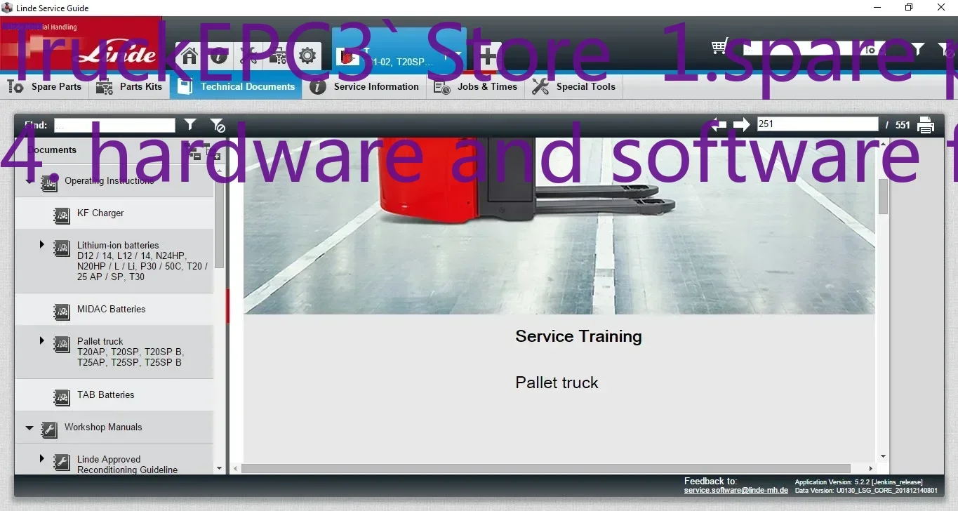 

TruckEPC3 Руководство по обслуживанию Linde 5.2.2 Обновление LSG до U0285 [03.2024]
