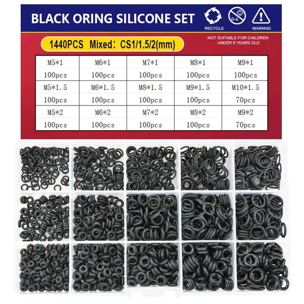 CS1-4 NBR Black O Ring  Silicone Plumbing Rubber Gaskets Seal O-Rings High Temperature Oring Corrosion Oil Resist Sealing Washer