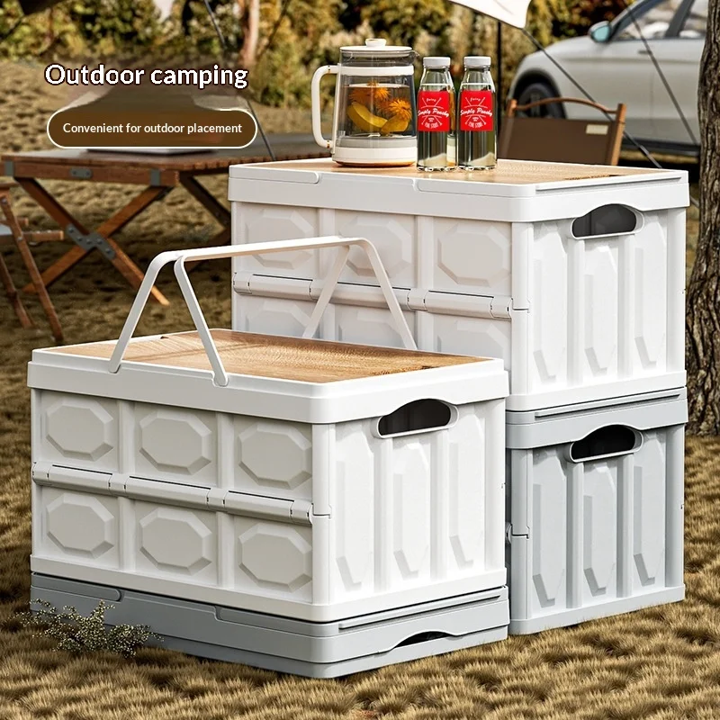 

Складной органайзер для багажника автомобиля большой вместимости для кемпинга на открытом воздухе, портативный многофункциональный ящик для хранения с крышкой