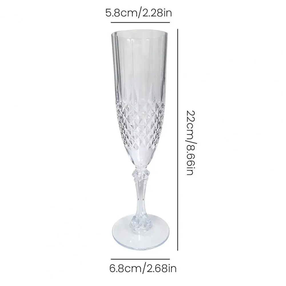 Sophisticated Wine Glasses Plastic Champagne Flutes Set Transparent Shatterproof Wine Glasses Reusable Elegant for Weddings