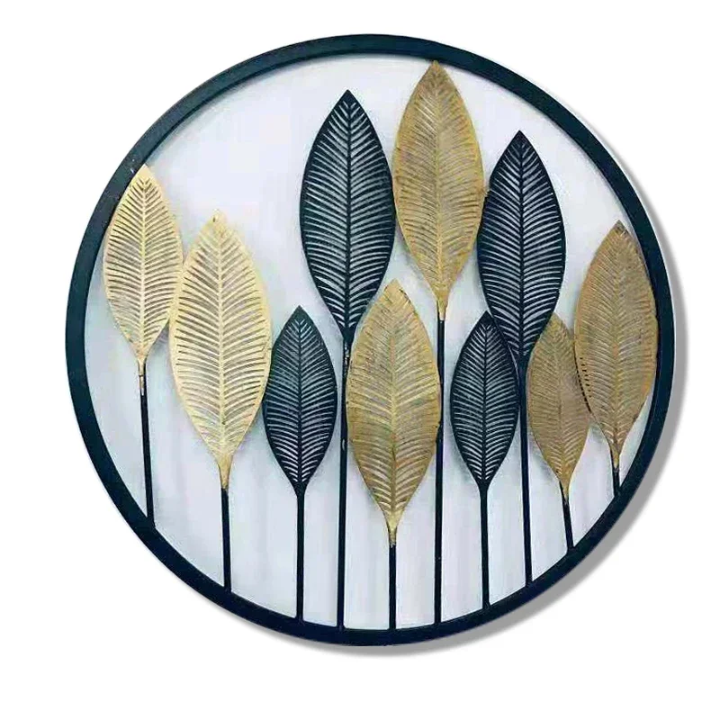 Nordic Wall Hanging Iron Palm Leaf Decorations Pendant Sofa Background Home Accessories Stylish Wall Art Creative Room Decor