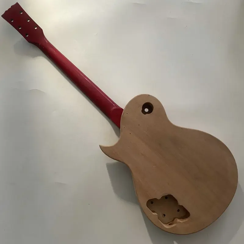 CN338CB338 DIY L P Guitar Kits Solid Mahogany Body HH Pickups 22 Frets Maple with Rosewood One Set for DIY Replace with Damages image 6