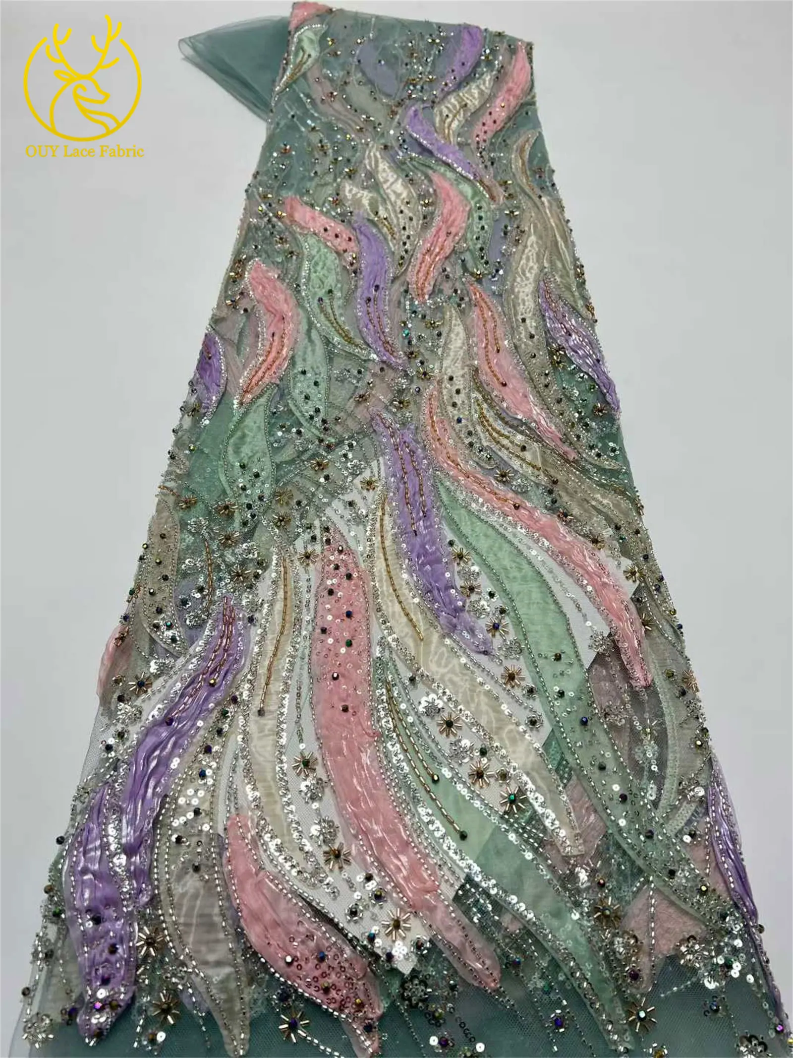 Afrikanischer Bräutigam-Spitzenstoff 2026, hochwertige Stickerei, französische Pailletten, Tüll, Nigeria-Spitzenstoff für Hochzeit, Party, Kleid – Detail 19
