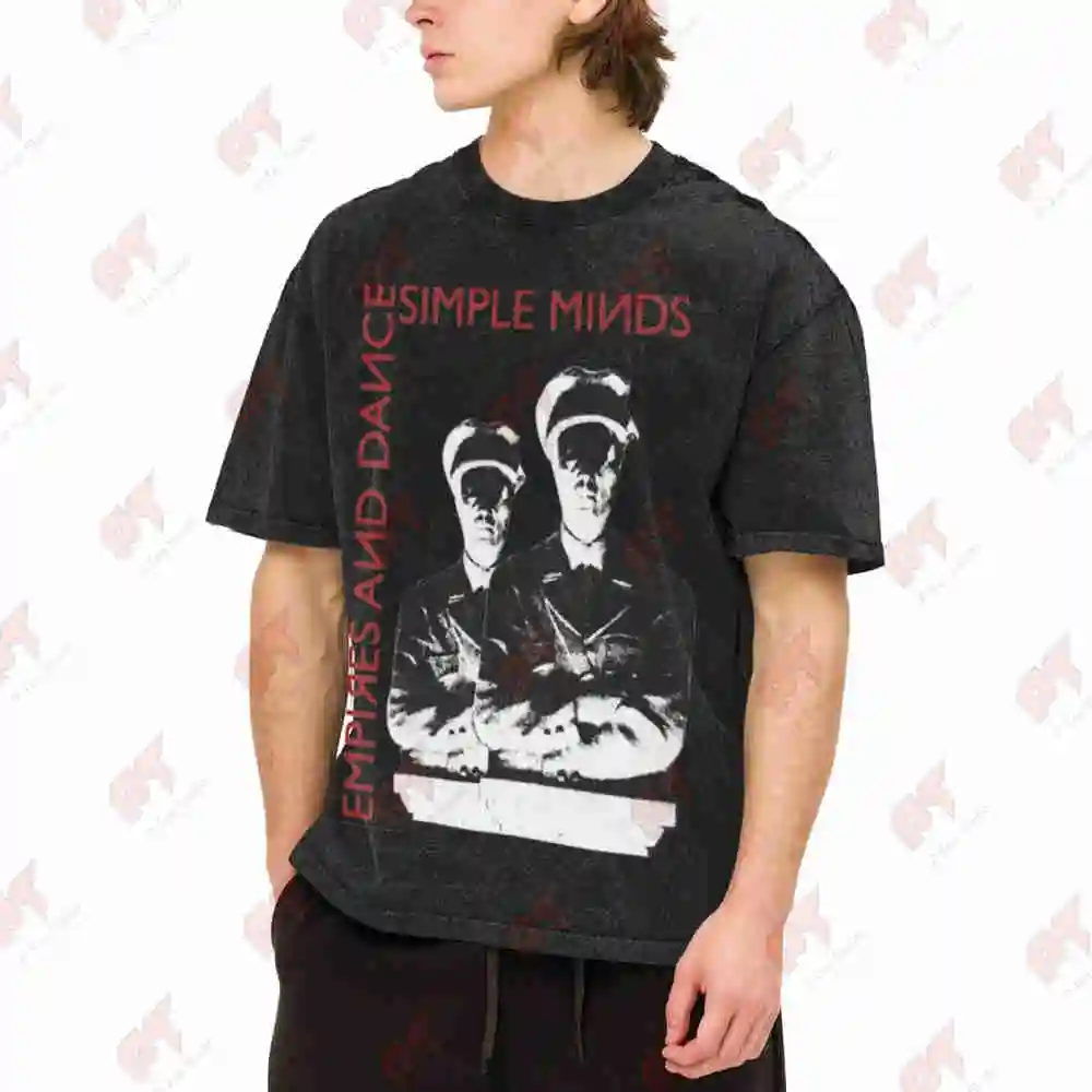 Simple Minds Empires And Dance Vintage Washed Tee Pure Cotton T-Shirt