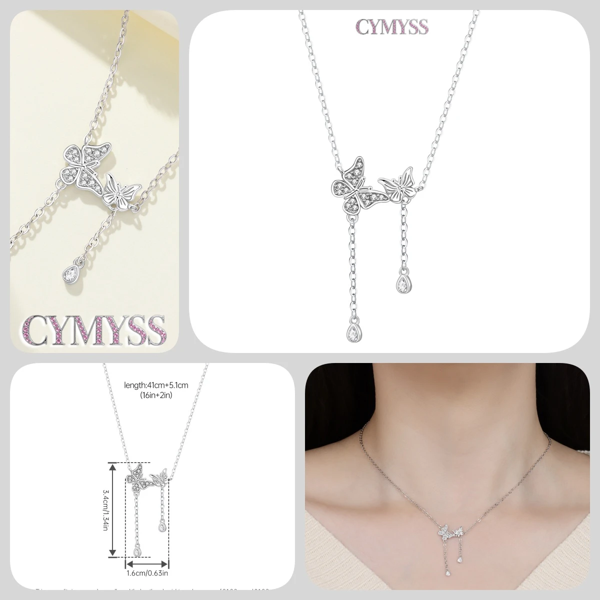 2026 Original 925 Sterling Silber Planeten-Halskette mit Liebesherz und Zirkonia-Einlage, Romantischer Modeschmuck, Partygeschenke für Frauen – Detail 16
