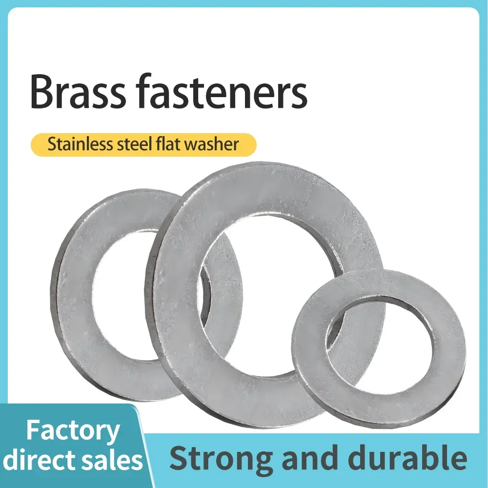 304 Stainless Steel Flat Plain Round Washer Flat Gasket Sealing Ring M1.6 M2 M3 M4 M5 M6 M8 M10 M12 M14 M16 M18 M20 M22 M24 M36