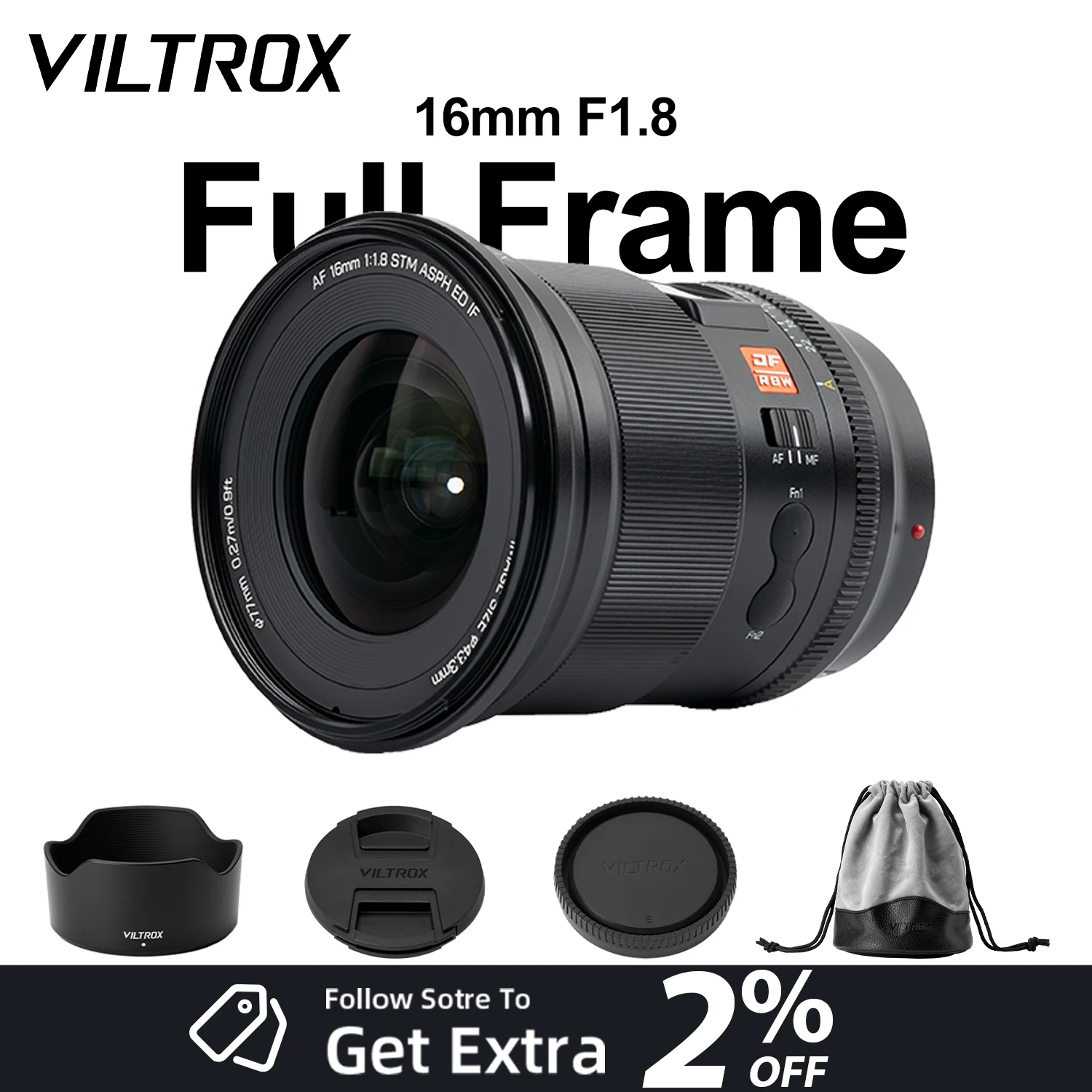 VILTROX AF 16mm F1.8 FE Sony E Nikon Z Camera Lens Full Frame Ultra Wide Angle Auto Focus Lens for ZV-E1 A7RV FX30 ZV-E10