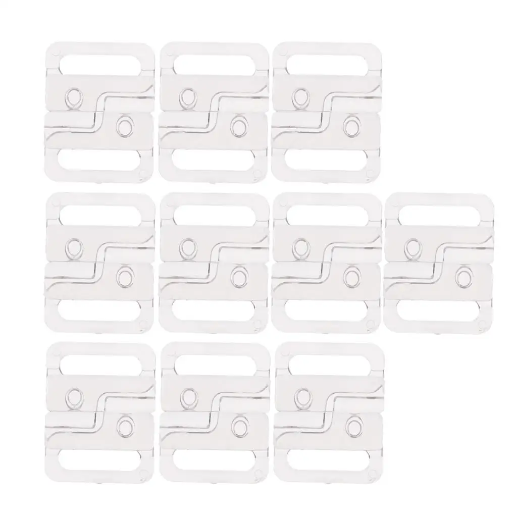 10 Pairs Plastic Bikini Clips Snap Hooks Bra Strap Swimwear Clasp Lingerie 14mm