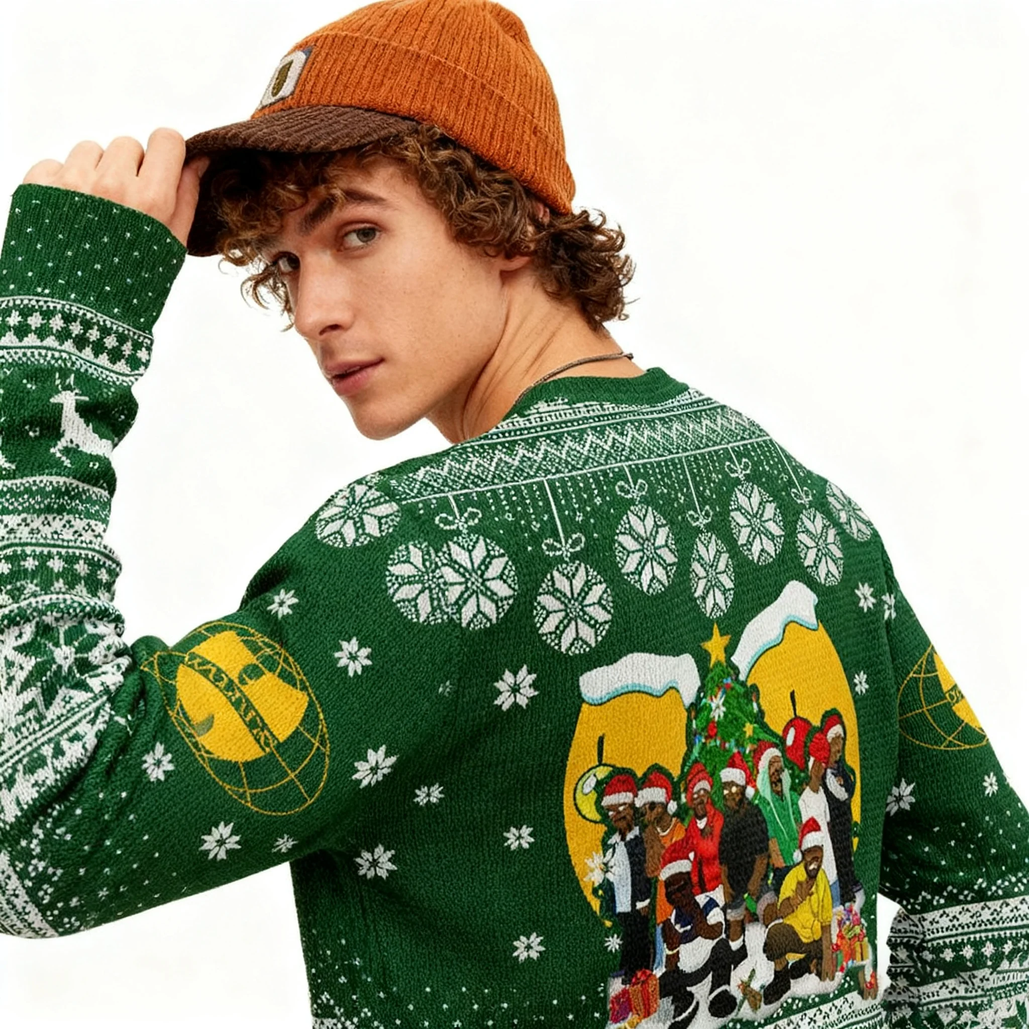 المتشددين الهيب هوب العصرية عيد الميلاد سترة قبيحة للرجال الشتاء سترة جولة الرقبة 3D الطباعة مريحة رقيقة باردة مريحة