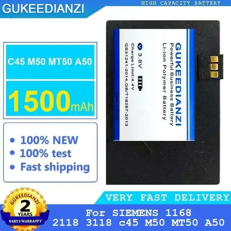 

Environmentally Friendly 1500Mah Mobile Phone Battery For Siemens 1168 2118 3118 C45 M50 MT50 A50